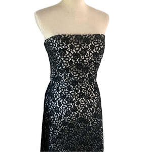 Vintage Black Lace Strapless Dress Full Length size 10 by Vivian Dessy Diamond